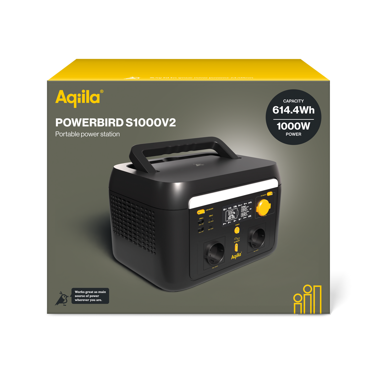 Aqiila Powerbird S1000v2 – bærbar powerstation 1000 W