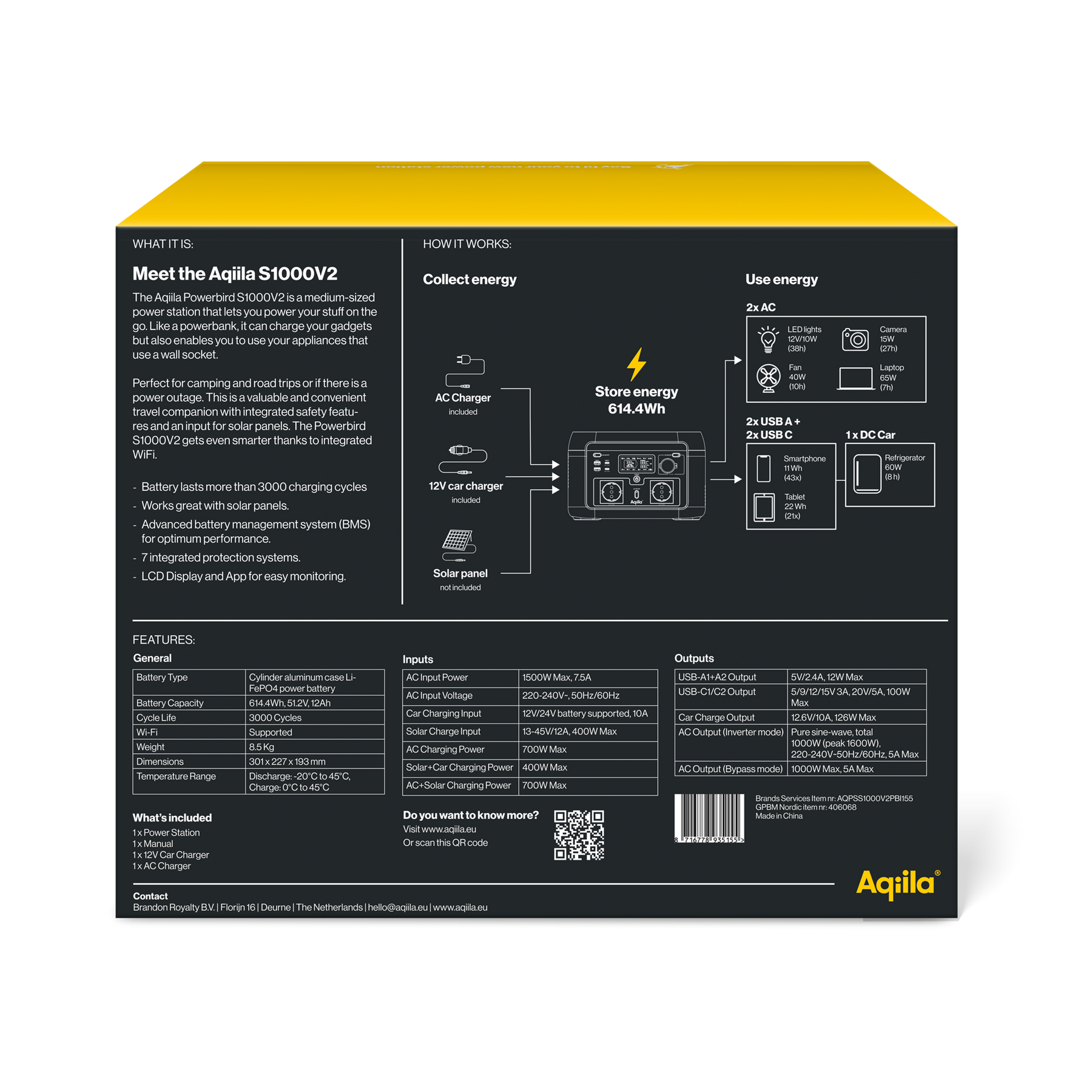 Aqiila Powerbird S1000v2 – kannettava virtapiste 1000 W